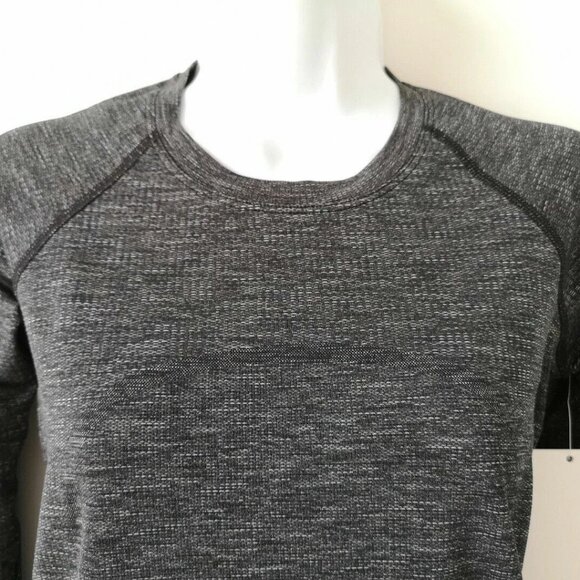 NWT LULULEMON BLK/DCO/WHTI Black White Lightweight Swiftly Speed LS Top 6 - Picture 3 of 9